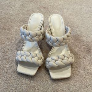 White Braided Heels
